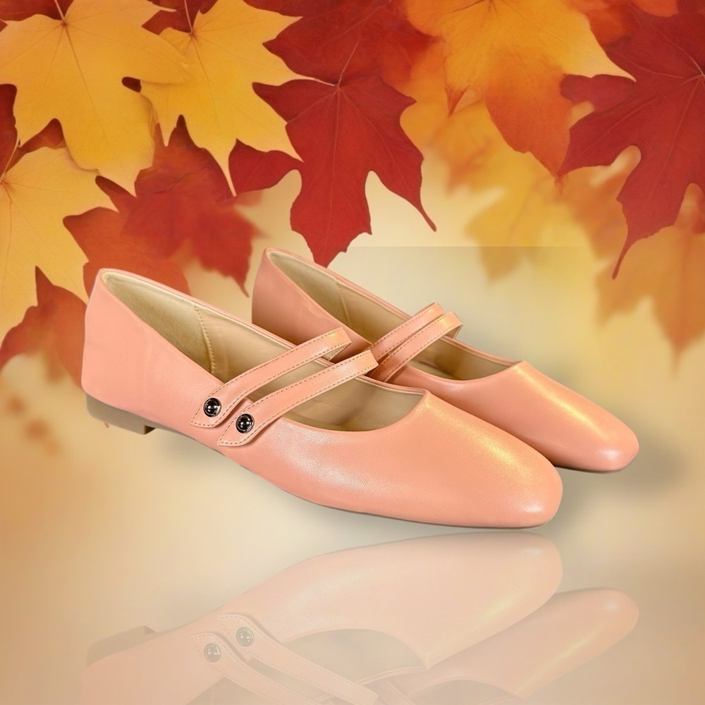 NWOT C. Paravano Square Toe Double Strap Mary Jane Flats in Pink Size 41 = 10.5 - Picture 13 of 16
